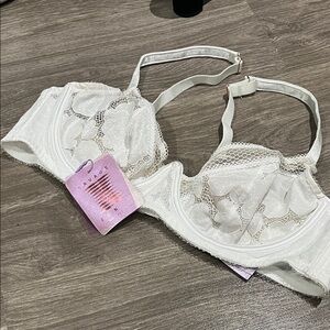 Savage X Fenty White Floral Lace Bra